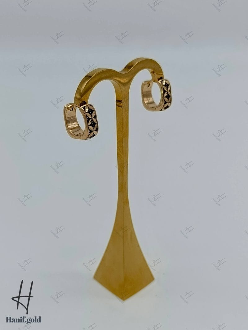 گوشواره طلای حلقه‌ای جلوا سیاه قلم - Image 1