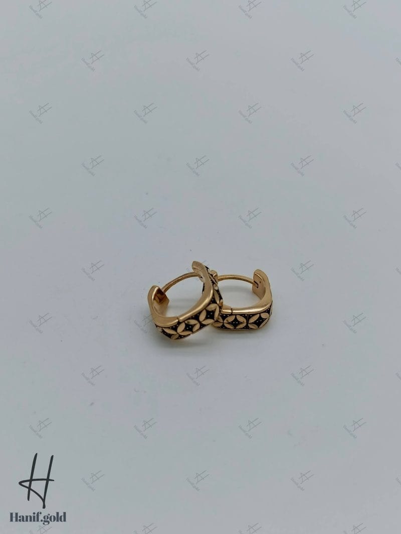 گوشواره طلای حلقه‌ای جلوا سیاه قلم - Image 3