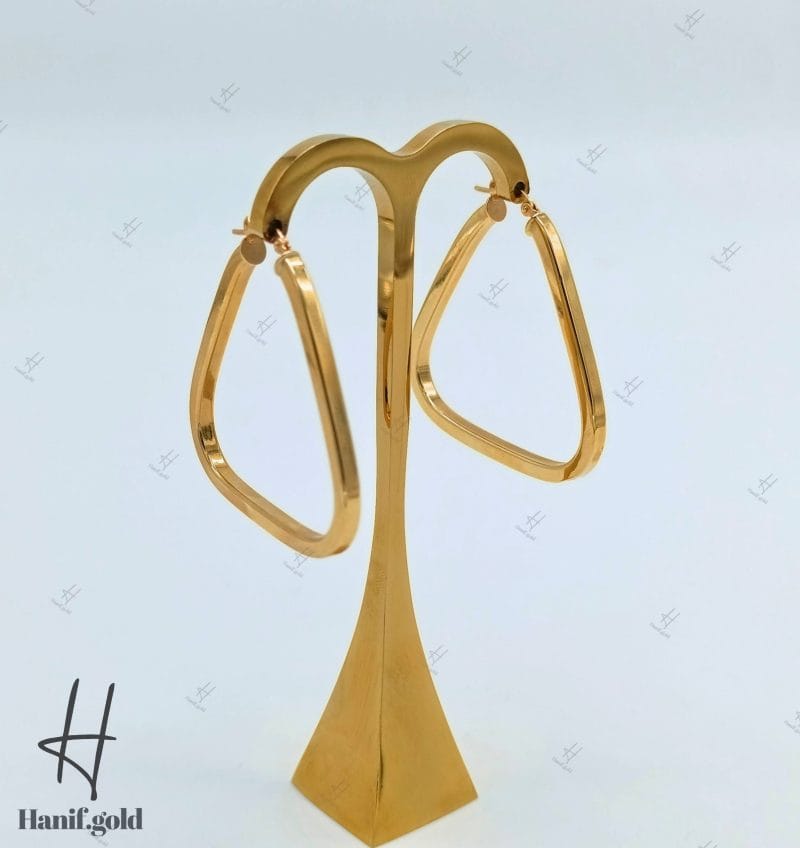 گوشواره طلای زرد آیینه‌ای با طرح مثلث(گوشواره طرح آکوا) - Image 1