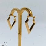 گوشواره طلای زرد آیینه‌ای با طرح لوزی(گوشواره آریانا)