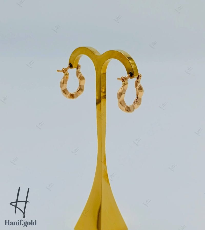 گوشواره طلای رزگلد با طرح موج - Image 1