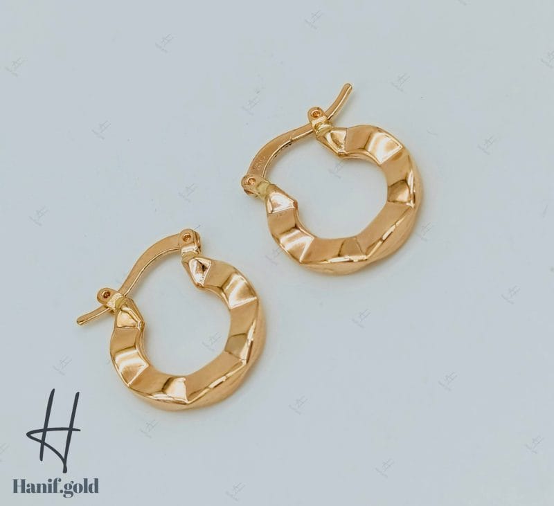 گوشواره طلای رزگلد با طرح موج - Image 2