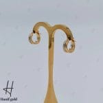 گوشواره طلای دو رنگ سفید و زرد حلقه‌ای جلوا