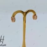 گوشواره طلای دو‌ رنگ سفید و رزگلد حلقه‌ای ظریف جلوا