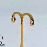 گوشواره طلای حلقه‌ای زرد ایینه‌ای با تراش لیزری