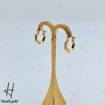 گوشواره طلای زرد آیینه‌ی ۶ضلعی (گوشواره اریانا)