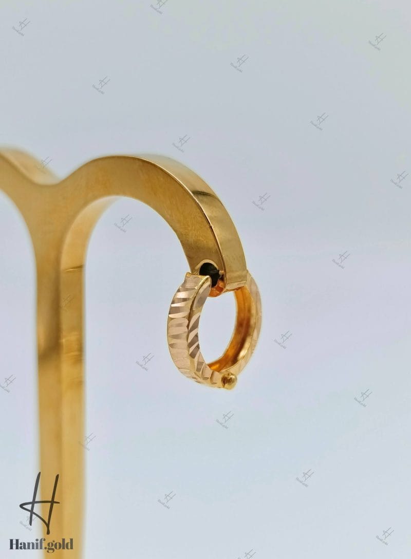 گوشواره طلای حلقه‌ای تراش خور - Image 2