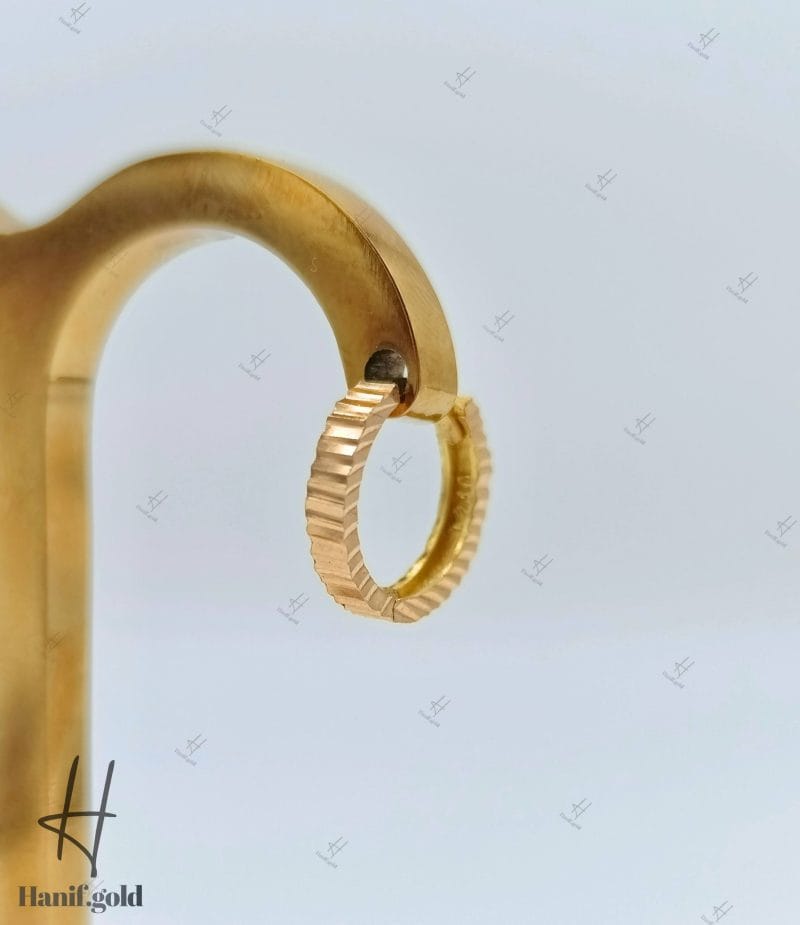 گوشواره طلای حلقه‌ای تراش خور - Image 3