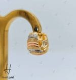 گوشواره طلای حلقه‌ای سه رنگ،زرد و سفید و رزگلد تراش خور - Image 3