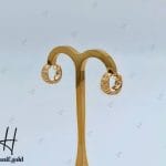 گوشواره طلای حلقه‌ای زرد آیینه‌ای تراش خور