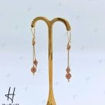 گوشواره طلا با توپ رز گلد نگین دار( گوشواره ویانا)