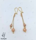 گوشواره طلا با توپ رز گلد نگین دار( گوشواره ویانا) - Image 2