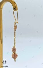 گوشواره طلا با توپ رز گلد نگین دار( گوشواره ویانا) - Image 3