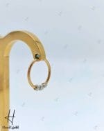 گوشواره طلای حلقه‌ای با توپ تراش سفید البرناردو(گوشواره وستا) - Image 3