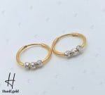 گوشواره طلای حلقه‌ای با توپ تراش سفید البرناردو(گوشواره وستا) - Image 2