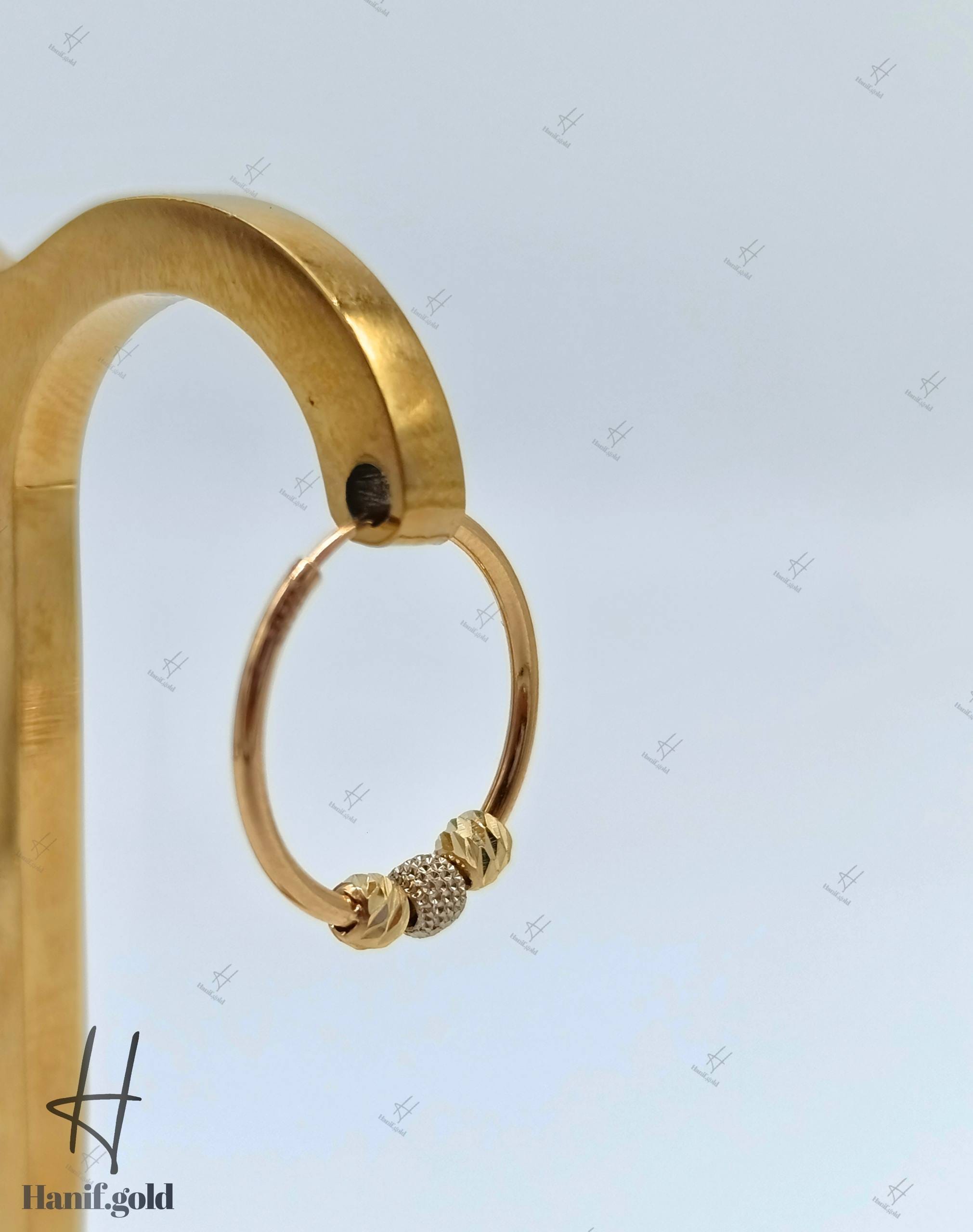 photo_۲۰۲۵-۰۸-۳۰_۱۹-۰۱-۴۷ گوشواره طلای حلقهای با توپ تراش البرناردو (گوشواره وستا) - Image 1