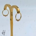 گوشواره طلای حلقه‌ای طلا با توپ تراش البرناردو سفید و رزگلد (گوشواره وستا)