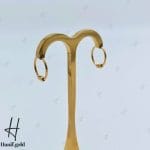 گوشواره طلای حلقه‌ای با توپ تراش زرد البرناردو (گوشواره وستا)