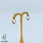 گوشواره طلای حلقه‌ای با توپ تراش زرد و سفید البرناردو (گوشواره وستا)