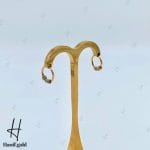 گوشواره طلای حلقه‌ای با توپ تراش زرد و سفید البرناردو (گوشواره وستا)