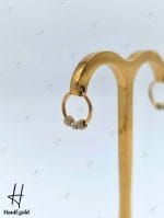 گوشواره طلای حلقه‌ای با توپ تراش زرد و سفید البرناردو (گوشواره وستا) - Image 2