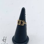 انگشتر طلای زرد آیینه‌ای مینیمال طرح دلار (مینیمال وندا)