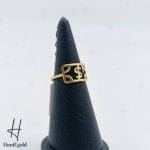 انگشتر طلای زرد آیینه‌ای مینیمال طرح دلار (مینیمال وندا) - Image 2
