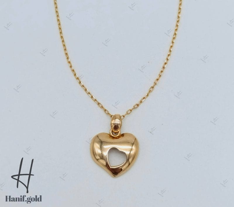 گردنبند طلا با مدال قلب ظریف (گردنی یاسمن) - Image 3