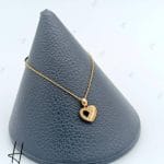 گردنبند طلا با مدال قلب تراش (گردنی یاسمن)