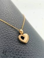 گردنبند طلا با مدال قلب تراش (گردنی یاسمن) - Image 3
