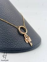 گردنبند طلای قفل و کلید شاینا - Image 3