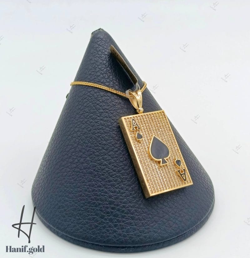 مدال طلای نگین دار پاسور،آس پیک - Image 1