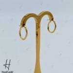 گوشواره طلای حلقه‌ای سبک با طرح پیچ