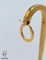 گوشواره طلای زرد آیینه‌ای حلقه‌ای تخت - Image 2