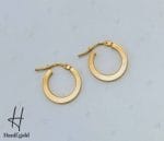 گوشواره طلای زرد آیینه‌ای حلقه‌ای تخت