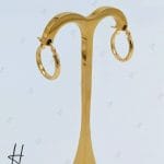 گوشواره طلای زرد آیینه‌ای حلقه‌ای تخت ۲