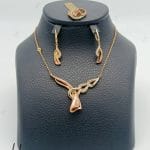 نیم ست طلای رزگلد جناقی طرح کادنزا زنجیر دار