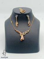 نیم ست طلای رزگلد جناقی طرح کادنزا زنجیر دار