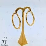 گوشواره طلای زرد آیینه‌ای حلقه‌ای طرح آکوا