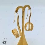 گوشواره طلای زرد مات طرح پیچ (گوشواره Re gold)