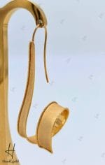 گوشواره طلای زرد مات طرح پیچ (گوشواره Re gold) - Image 2