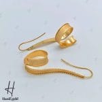 گوشواره طلای زرد مات طرح پیچ (گوشواره Re gold) - Image 3