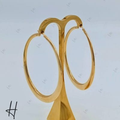 گوشواره طلای زرد آیینه‌ای،دایره بزرگ آکوا