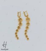 گوشواره طلای آویز بلند طرح کندو - Image 2