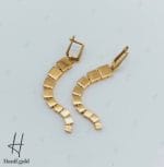 گوشواره طلای زرد آیینه‌ای مربع نیکا گلد - Image 3