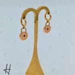 گوشواره طلای رزگلد قفل تیفانی آویز