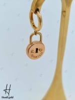 گوشواره طلای رزگلد قفل تیفانی آویز - Image 2