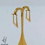 گوشواره طلای زرد آیینه‌ای آریانا با شکل ذوزنقه