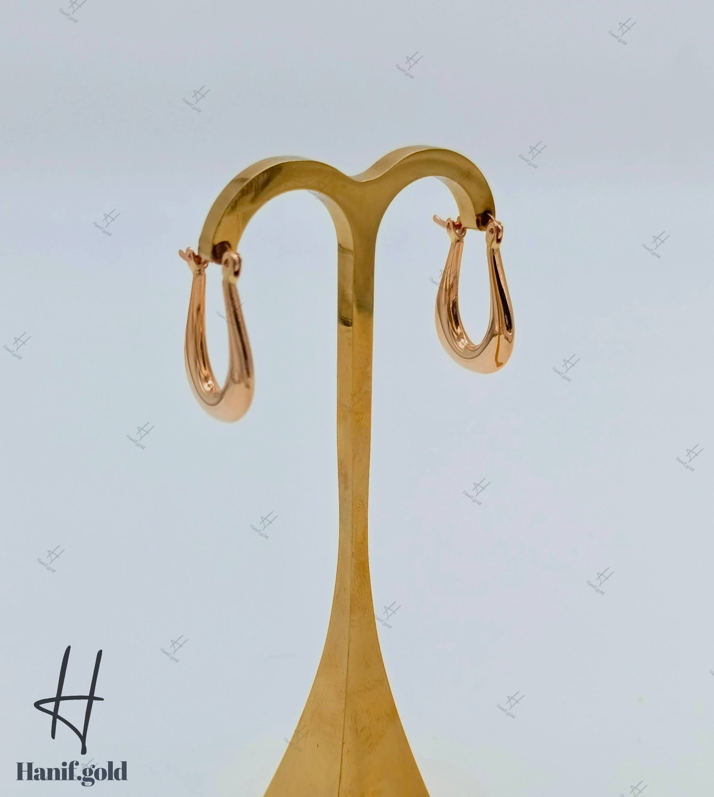 photo_۲۰۲۵-۰۹-۰۷_۱۱-۲۵-۲۶ گوشواره طلای رزگلد آریانا ،طرح امگا - Image 1