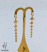 گوشواره طلای زرد آیینه‌ای نیکا گلد طرح ونکلیف